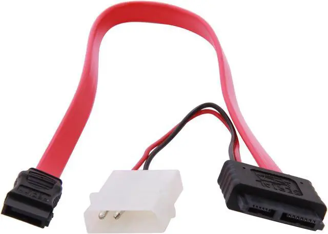 Alt view image 2 of 3 - StarTech.com SLSATAF12 1 ft. 12" Slimline SATA to SATA with LP4 Power Cable Adapter
