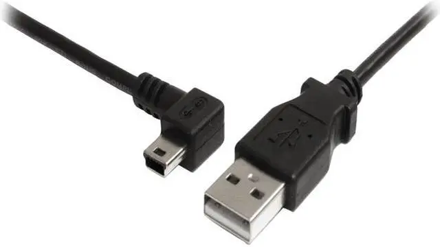 Main image of StarTech.com USB2HABM3LA Black Mini USB Cable - A to Left Angle Mini B