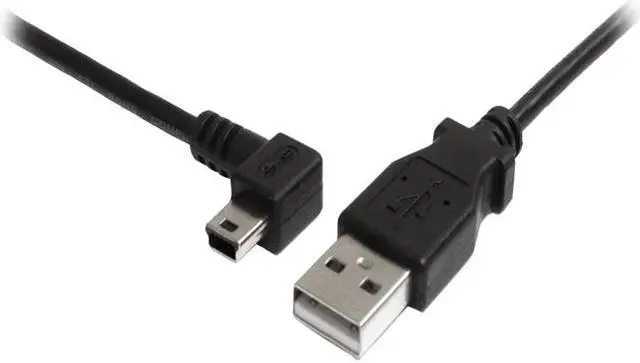 Main image of StarTech.com USB2HABM6LA Black Mini USB Cable - A to Left Angle Mini B