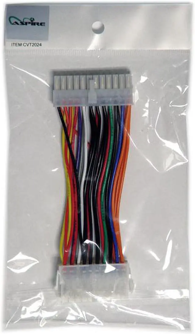 Alt view image 3 of 3 - APEVIA CVT2024 20 pin to 24 pin ATX Cable