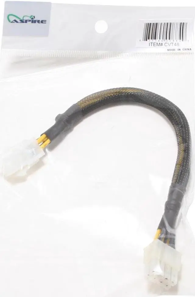 Alt view image 2 of 2 - APEVIA CVT48 9.5 in. 4 Pin P4 /12V  to 8 Pin P8 /12V Power Supply Converter Cable Female to Male