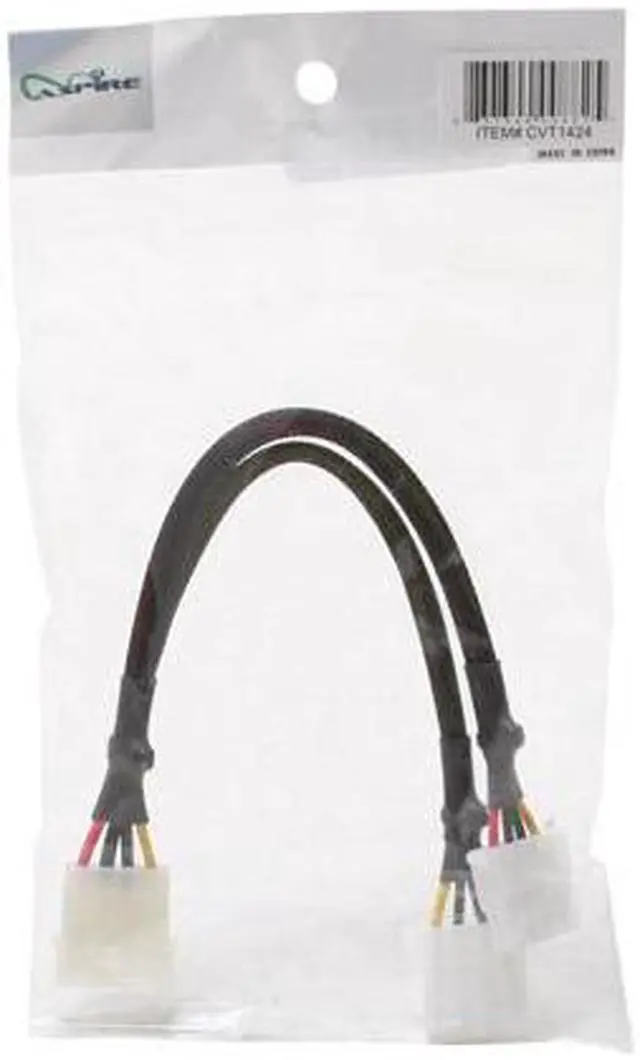 Alt view image 3 of 3 - APEVIA CVT1424 1 x 4Pin To 2 x 4Pin Cable