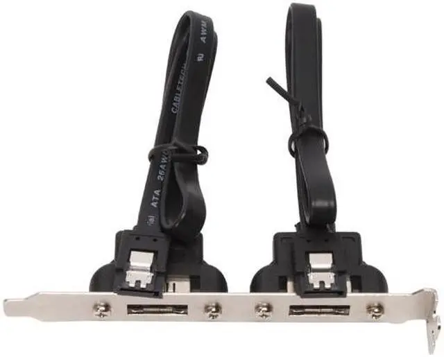 Alt view image 2 of 2 - APEVIA eSATA15DP 1.25 ft. 2 x SATA to eSATA x 2 Ports w/ Bracket