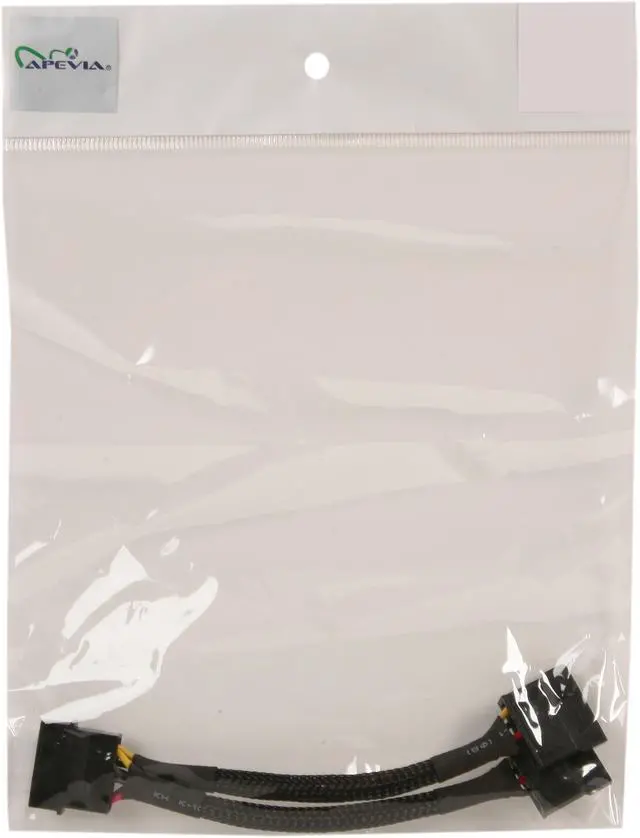 Alt view image 4 of 4 - APEVIA CVT425 4-Pin Molex to 2 SATA Cable