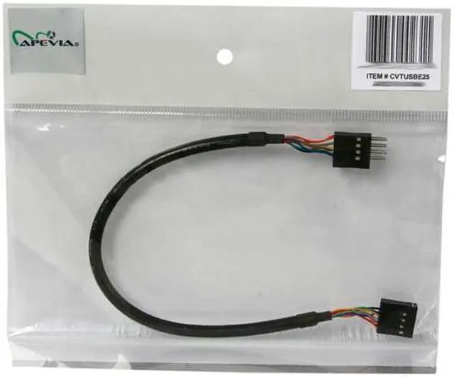 Alt view image 3 of 3 - APEVIA CVTUSBE25 11 in. USB Extension Cable for a standard USB motherboard connector Female to Male