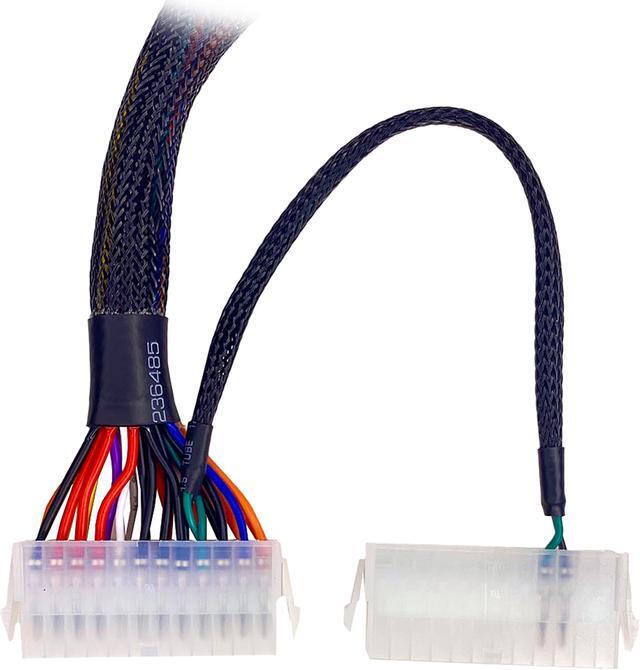 Alt view image 3 of 3 - APEVIA CVT24Y 1 ft. 1 x 24PIN to 2 x 24PIN Cable Male to Female