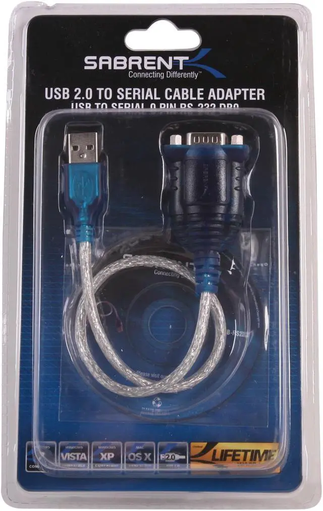 Alt view image 3 of 3 - SABRENT CB-RS232 1 ft. USB 2.0 to Serial DB9 Male (9 Pin) RS232 Cable Adapter