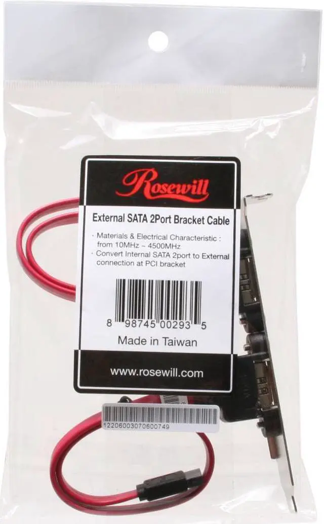 Alt view image 2 of 3 - Rosewill RC-206 SATA to SATA  2 Port Bracket Cable 30cm (All SATA port)