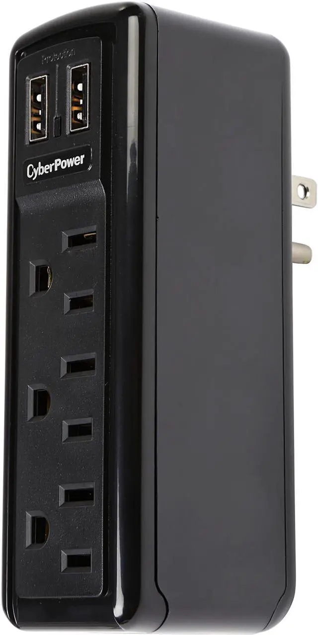 Main image of CyberPower 3 Outlets 2 USB Charging Ports Travel Surge Protector (TRVL918)