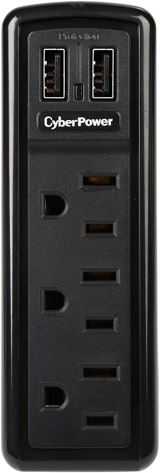 Alt view image 2 of 6 - CyberPower 3 Outlets 2 USB Charging Ports Travel Surge Protector (TRVL918)