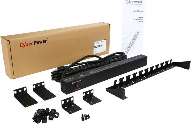 Alt view image 7 of 7 - CyberPower PDU15B10R Basic 1U 120V 15A 15 ft. 10-Outlets PDU