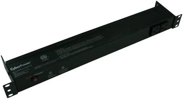Alt view image 4 of 5 - CyberPower RKBS15S2F10R 15 ft. Total: 12 (2 x Front, 10 x Rear) Outlets 3600 J Surge Suppressor
