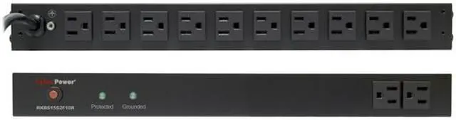 Alt view image 5 of 5 - CyberPower RKBS15S2F10R 15 ft. Total: 12 (2 x Front, 10 x Rear) Outlets 3600 J Surge Suppressor