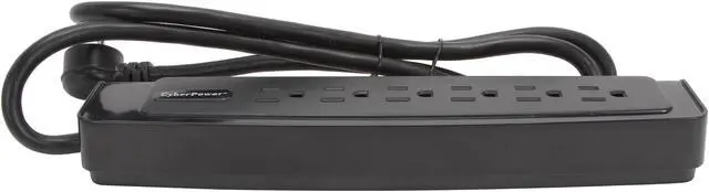 Alt view image 2 of 6 - CyberPower CSP604T 4 Feet 6 Outlets 1350 joules Surge Suppressor