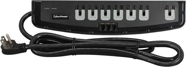 Alt view image 5 of 6 - CyberPower CSP708T 8 Feet, 7 Outlets, 1650 Joules Surge Suppressor