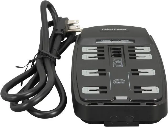 Alt view image 2 of 6 - CyberPower CSP806T 6 Feet, 8 Outlets, 2250 Joules Surge Protector