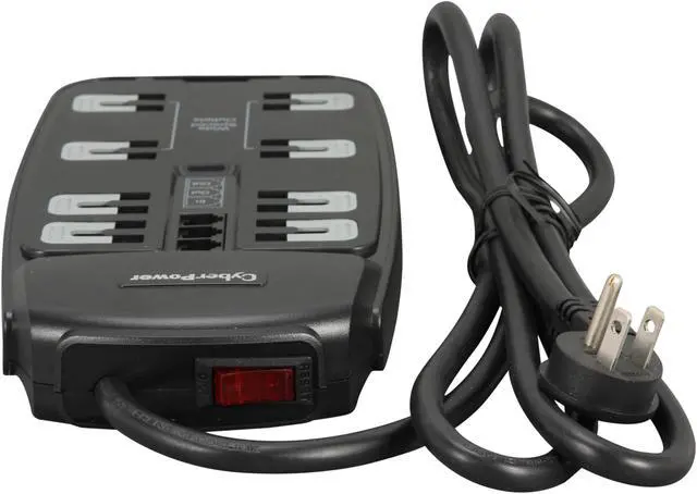 Alt view image 4 of 6 - CyberPower CSP806T 6 Feet, 8 Outlets, 2250 Joules Surge Protector