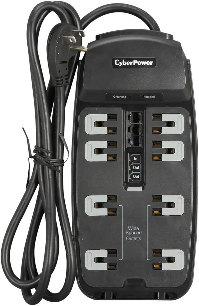 Alt view image 5 of 6 - CyberPower CSP806T 6 Feet, 8 Outlets, 2250 Joules Surge Protector