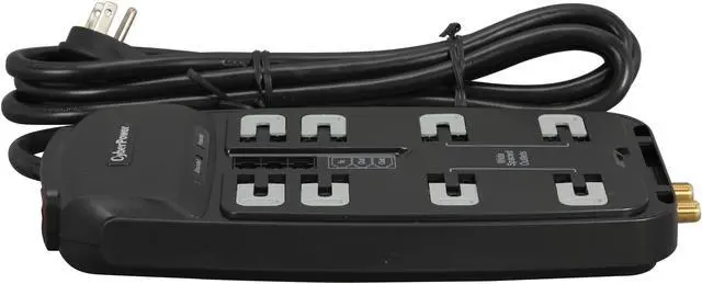 Alt view image 3 of 6 - CyberPower CSHT808TC 8 Feet, 8 Outlets, 2850 Joules Surge Suppressor