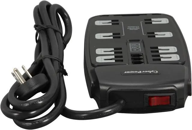 Alt view image 4 of 6 - CyberPower CSHT808TC 8 Feet, 8 Outlets, 2850 Joules Surge Suppressor