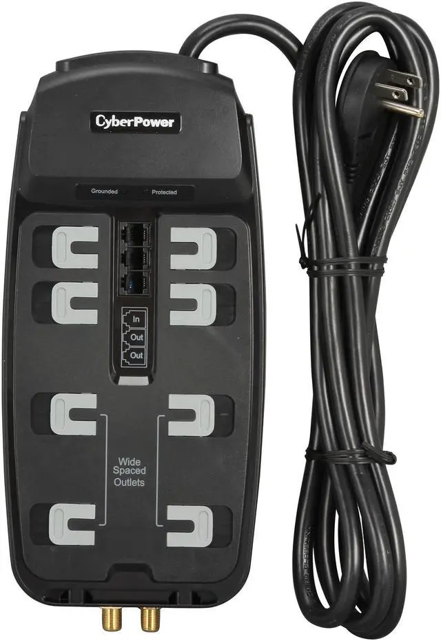 Alt view image 5 of 6 - CyberPower CSHT808TC 8 Feet, 8 Outlets, 2850 Joules Surge Suppressor
