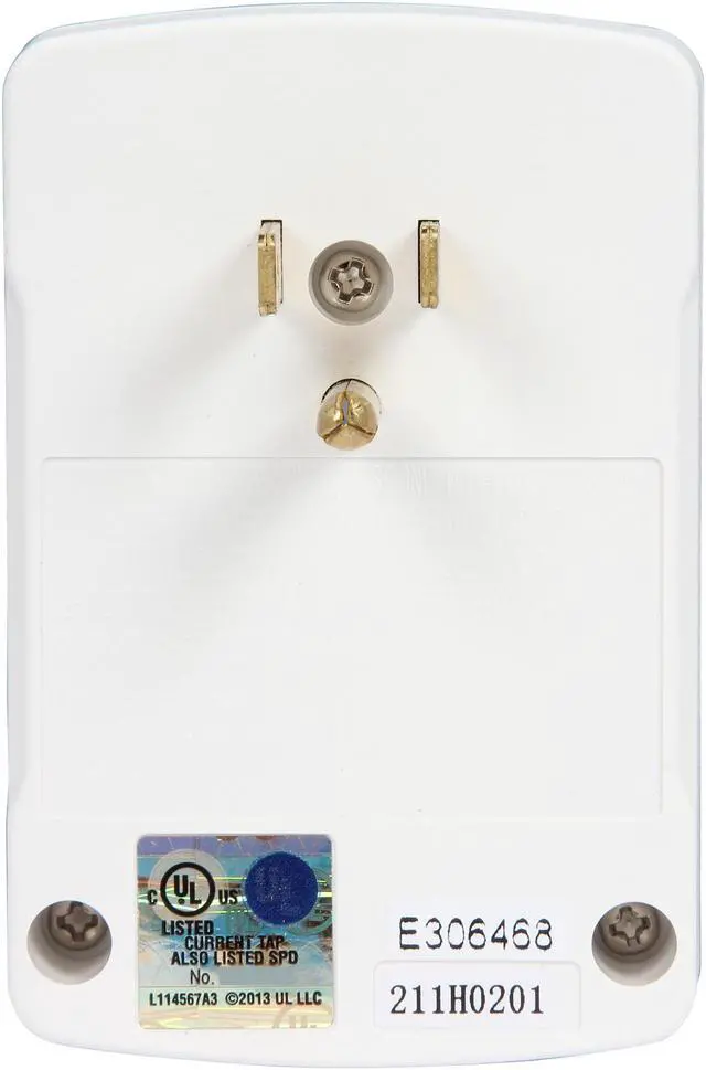 Alt view image 4 of 6 - CyberPower CSB100W Wall Mount 1 Outlet 900 joule Essential Surge Protection