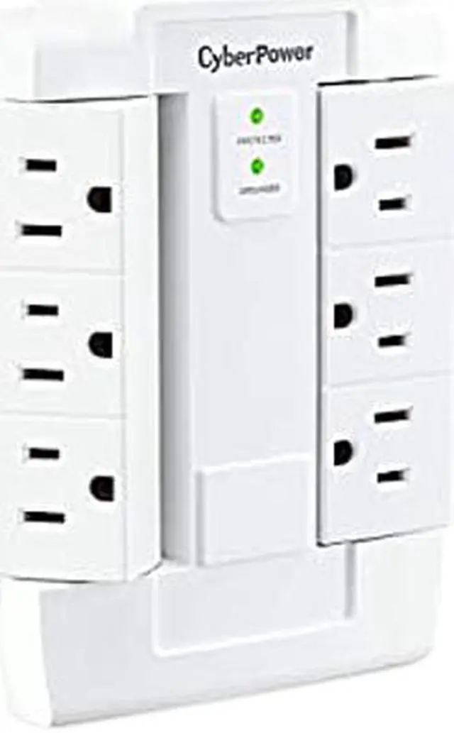 Alt view image 2 of 2 - CyberPower CSB600WS Wall Mount 6 Outlets 900 joule Essential Surge Protection