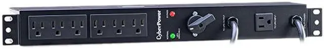 Alt view image 3 of 3 - CyberPower MBP15A6 1U 120V 15A (Derated to 12A) 6 Feet Utility Cord Hot-Swappable Power Distribution Unit