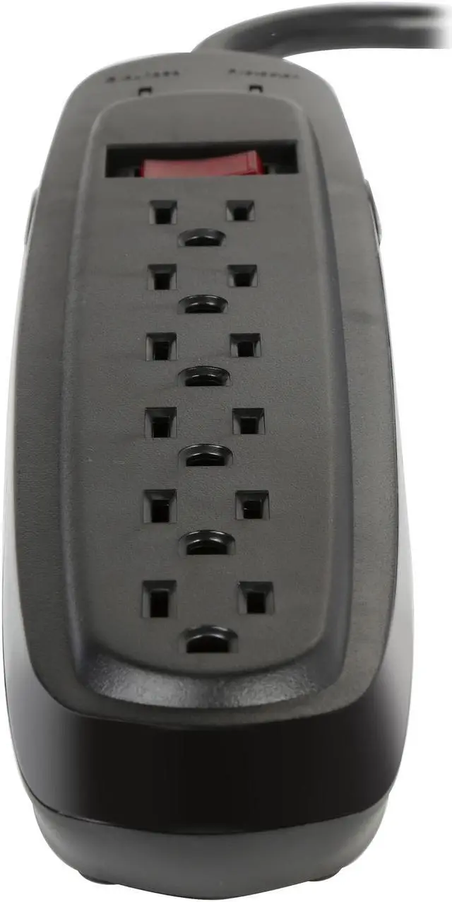 Alt view image 3 of 6 - 4 Feet 6 Outlets 900 Joules Surge Protector (DX-AVS6BK), manufactured and warranted by CyberPower