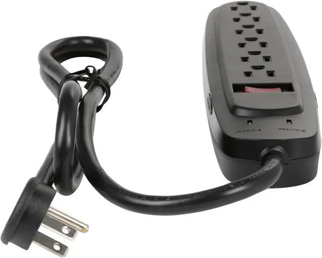 Alt view image 5 of 6 - 4 Feet 6 Outlets 900 Joules Surge Protector (DX-AVS6BK), manufactured and warranted by CyberPower