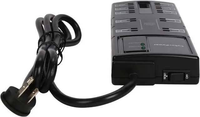 Alt view image 3 of 7 - CyberPower B1006T 6 Feet 10 Outlets 2850 Joules Essential Surge Protector