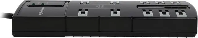 Alt view image 4 of 7 - CyberPower B1006T 6 Feet 10 Outlets 2850 Joules Essential Surge Protector