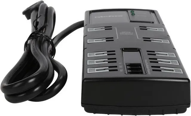 Alt view image 5 of 7 - CyberPower B1006T 6 Feet 10 Outlets 2850 Joules Essential Surge Protector