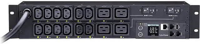 Main image of CyberPower PDU81008 Switched, Metered 2U 30A 12 ft Power Distribution Unit