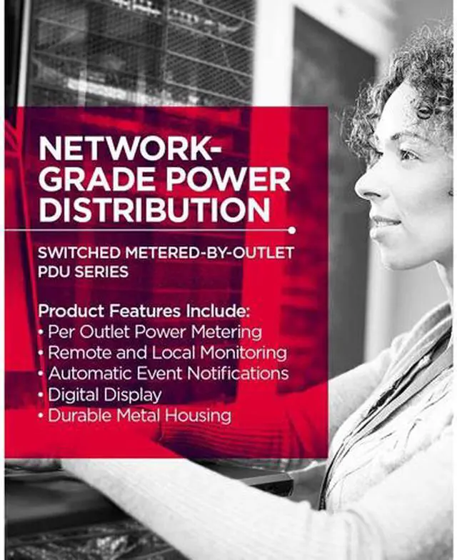 Alt view image 7 of 7 - CyberPower PDU81008 Switched, Metered 2U 30A 12 ft Power Distribution Unit