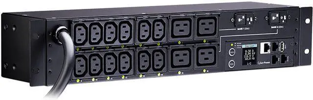 Alt view image 2 of 7 - CyberPower PDU81008 Switched, Metered 2U 30A 12 ft Power Distribution Unit