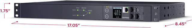 Alt view image 5 of 6 - CyberPower PDU44006 Switched ATS Power Distribution Unit