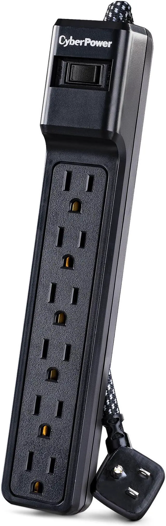 Alt view image 2 of 7 - CyberPower B608B Essential Surge Protector - 8 ft (2.4 m) - 6 Outlet - 500 J Surge Protection