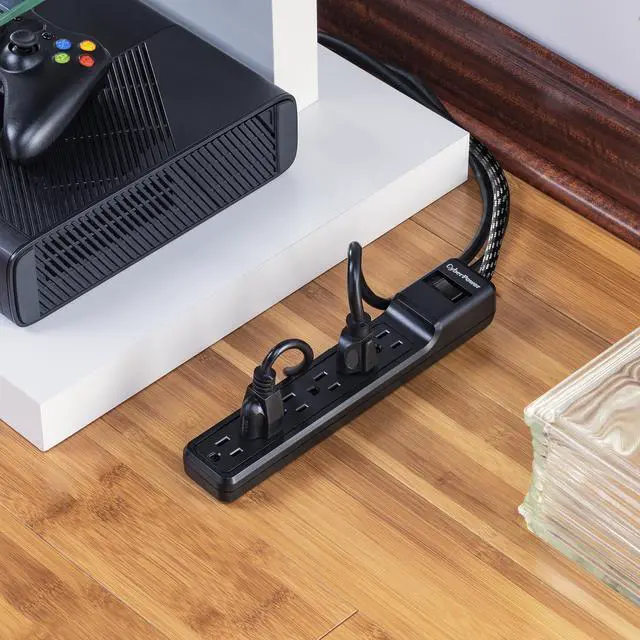 Alt view image 6 of 7 - CyberPower B608B Essential Surge Protector - 8 ft (2.4 m) - 6 Outlet - 500 J Surge Protection