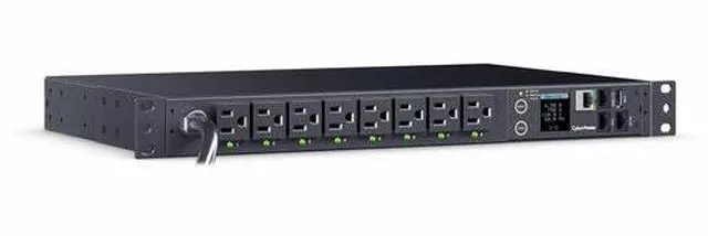 Alt view image 4 of 5 - CyberPower PDU41021 Monitored 1U 100 - 120 VAC 15A 12 ft (3.7 m) Power Distribution Unit