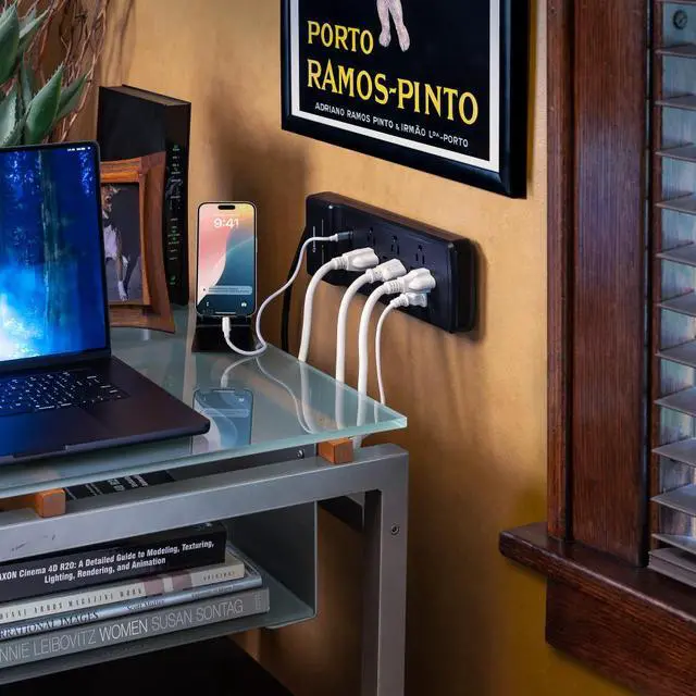 Alt view image 7 of 9 - CyberPower CSP1206UC Home Office 12 - Outlet Surge Protector with 3000 J Surge Suppression, Clamping Voltage 800V, 6 ft Cord, NEMA 5-15P, 45 degrees Offset Right, Black