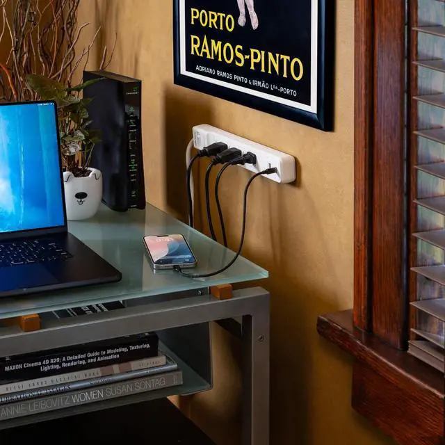 Alt view image 8 of 10 - CyberPower CSP604UCW Home Office 6 - Outlet Surge Protector with 1500 J Surge Suppression, Clamping Voltage 800V, 4 ft Cord, NEMA 5-15P, 45 degrees Offset Right, White