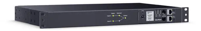 Alt view image 3 of 9 - CyberPower PDU44004G Single Phase 240 - 200 VAC 15A Switched ATS, 12 Outlets, 10 ft, 2 x IEC-320 C14, Horizontal, 1U, SNMP, LCD