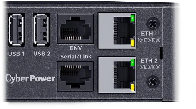 Alt view image 8 of 9 - CyberPower PDU44004G Single Phase 240 - 200 VAC 15A Switched ATS, 12 Outlets, 10 ft, 2 x IEC-320 C14, Horizontal, 1U, SNMP, LCD