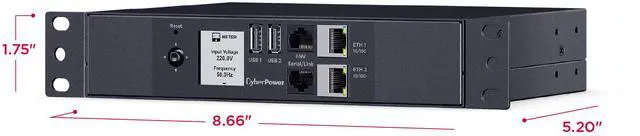 Alt view image 6 of 9 - CyberPower PDU42014 Single Phase 100 - 240 VAC Switched, 10 ft, IEC-320 C20, SNMP