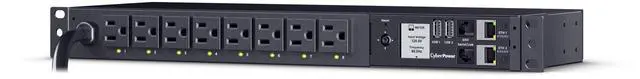 Alt view image 2 of 9 - CyberPower PDU81001G 100 - 120 VAC 15A Switched Metered-by-Outlet, 8 Outlets, 12 ft, NEMA 5-15P, Horizontal, 1U, LCD