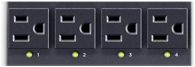 Alt view image 7 of 9 - CyberPower PDU81001G 100 - 120 VAC 15A Switched Metered-by-Outlet, 8 Outlets, 12 ft, NEMA 5-15P, Horizontal, 1U, LCD