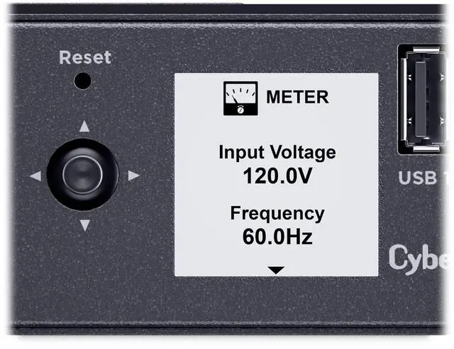 Alt view image 9 of 9 - CyberPower PDU81001G 100 - 120 VAC 15A Switched Metered-by-Outlet, 8 Outlets, 12 ft, NEMA 5-15P, Horizontal, 1U, LCD