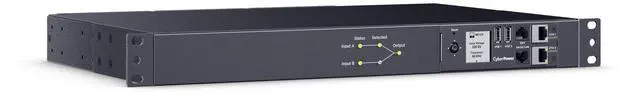 Alt view image 3 of 9 - CyberPower PDU44005G Single Phase 200 - 240 VAC 20A Switched ATS, 10 Outlets, 10 ft, 2 x IEC-320 C20, Horizontal, 1U, SNMP, LCD