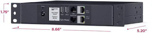 Alt view image 6 of 9 - CyberPower PDU42011 Single Phase 100 - 120 VAC 15A Switched, 10 ft, NEMA 5-15P, SNMP